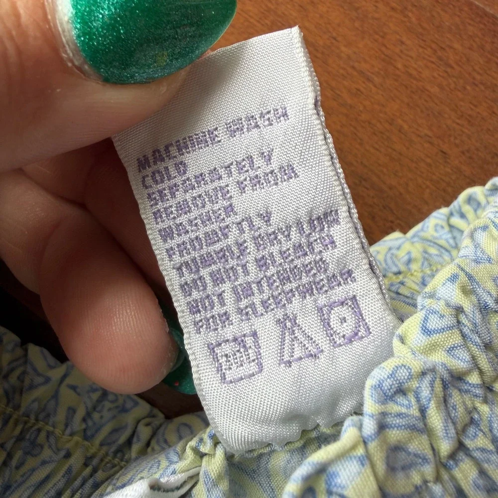 Vintage 1999 Gymboree Baby Pants Blue‎ Yellow Geometric Print 6-12 Months Cotton
